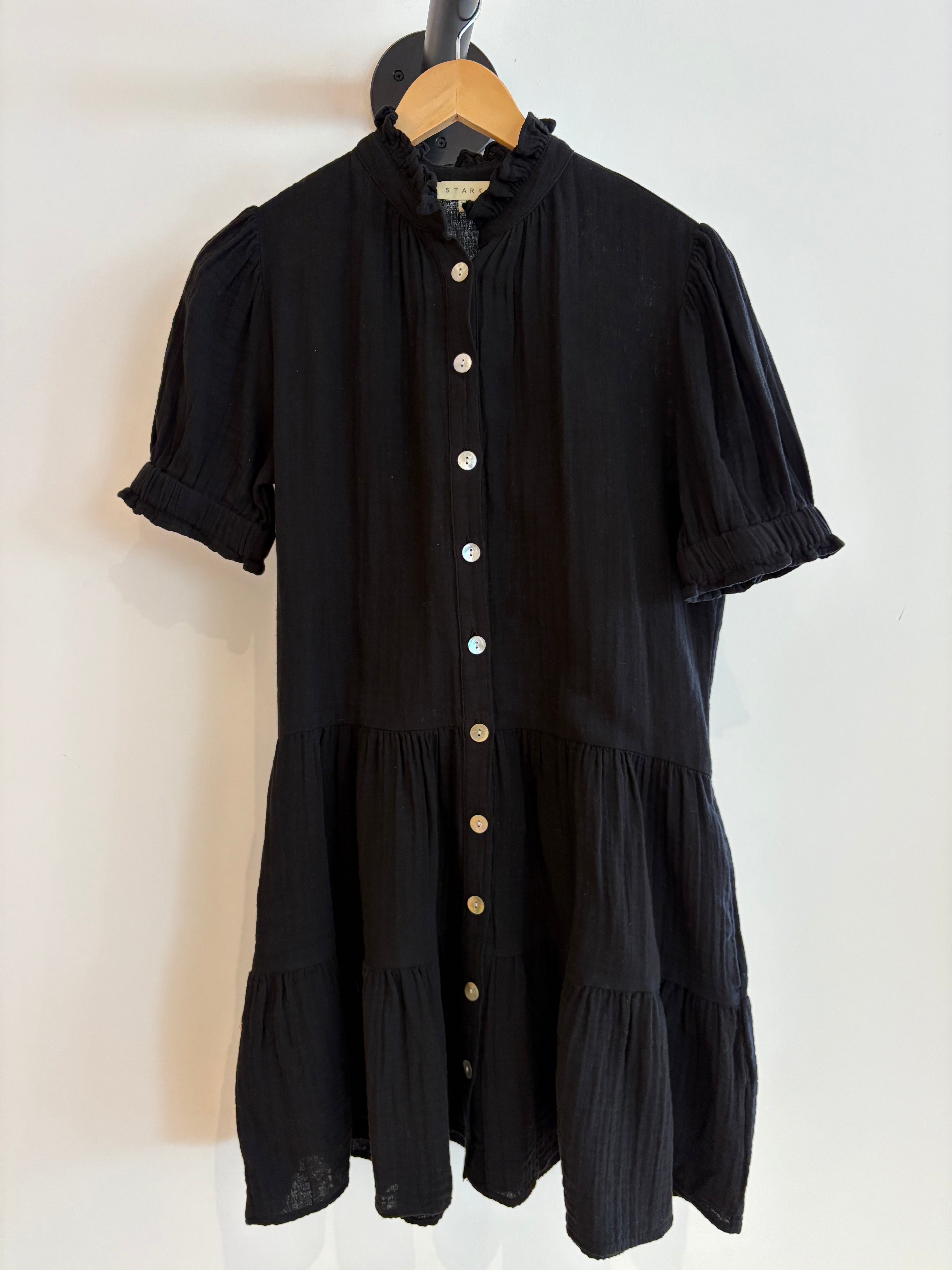 Abstract Harmony Button-Up Dress Black main image 1