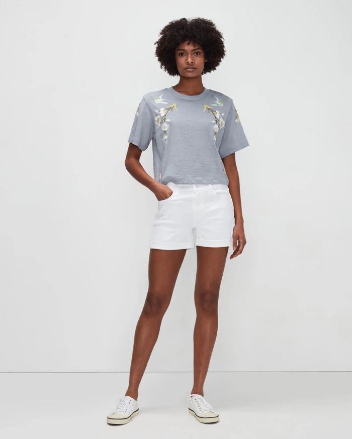 RELAXED MID ROLL SHORT BROKEN TWILL WHITE 7 FOR ALL MANKIND Joelle s