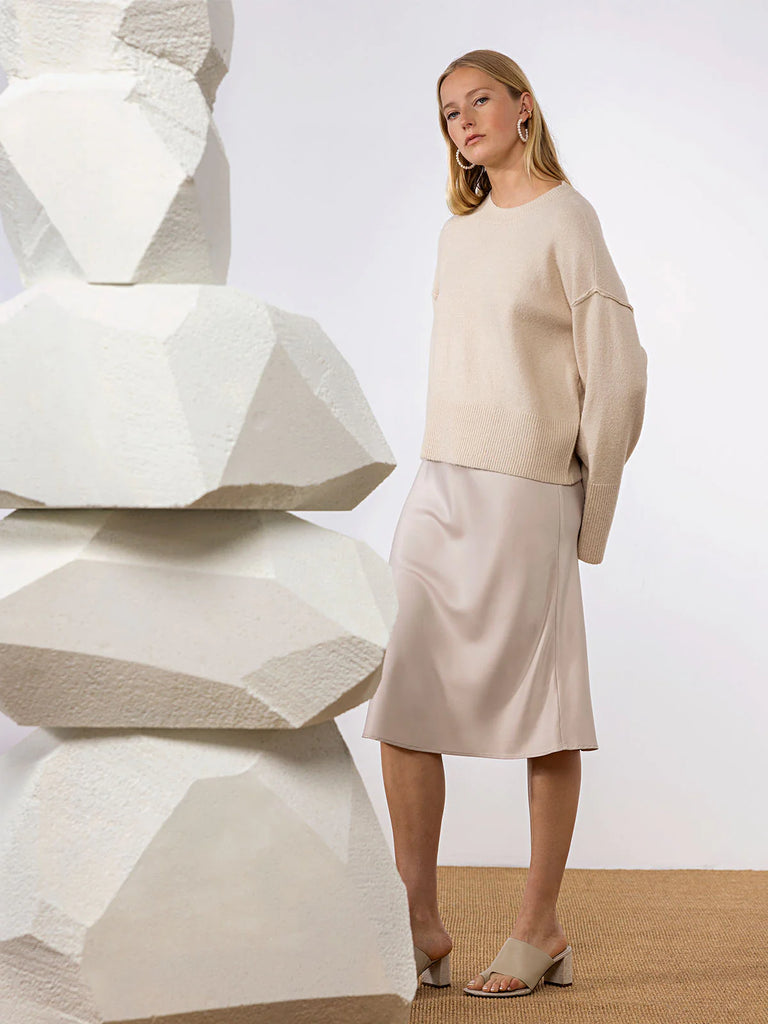 SATIN MIDI SKIRT - SANCTUARY