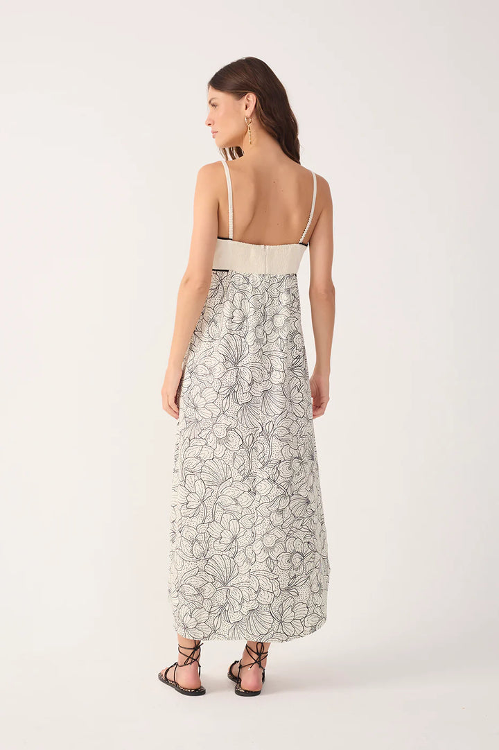 EMBROIDERED MAXI DRESS (OFF WHITE SHELL VIBE) - DRESS TO