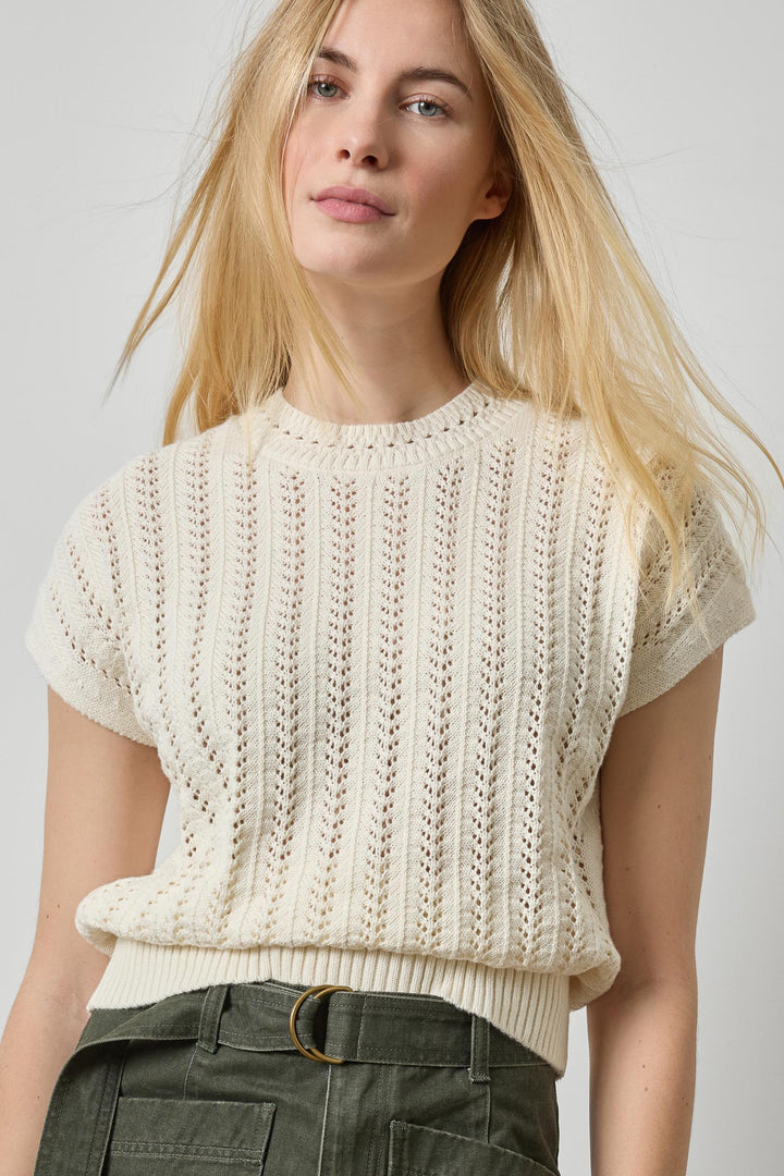 NOVELTY STITCH WEDGE SWEATER (ROPE) - LILLA P