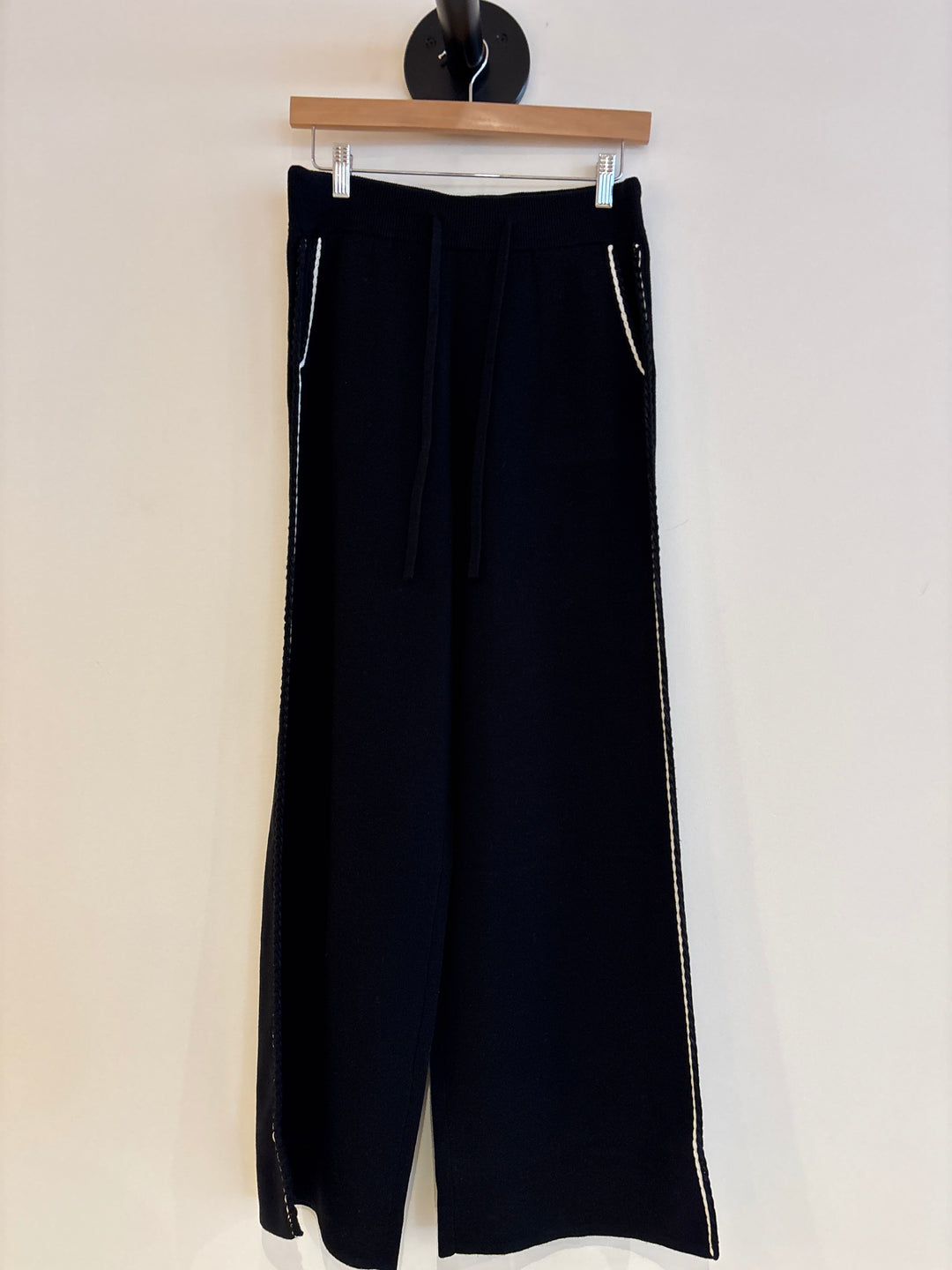 WIDE LEG KNIT PANTS (BLACK) - REPEAT