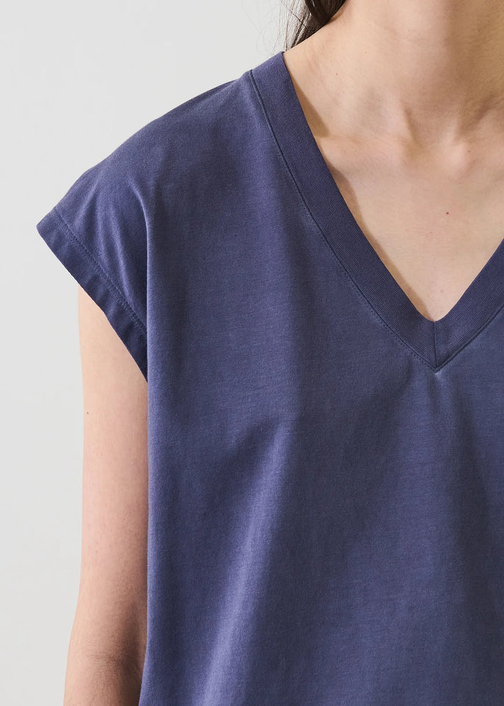 S/S ICONIC SUBLIME V-NECK DOLMAN TEE (MOOD INDIGO) - PATRICK ASSARAF