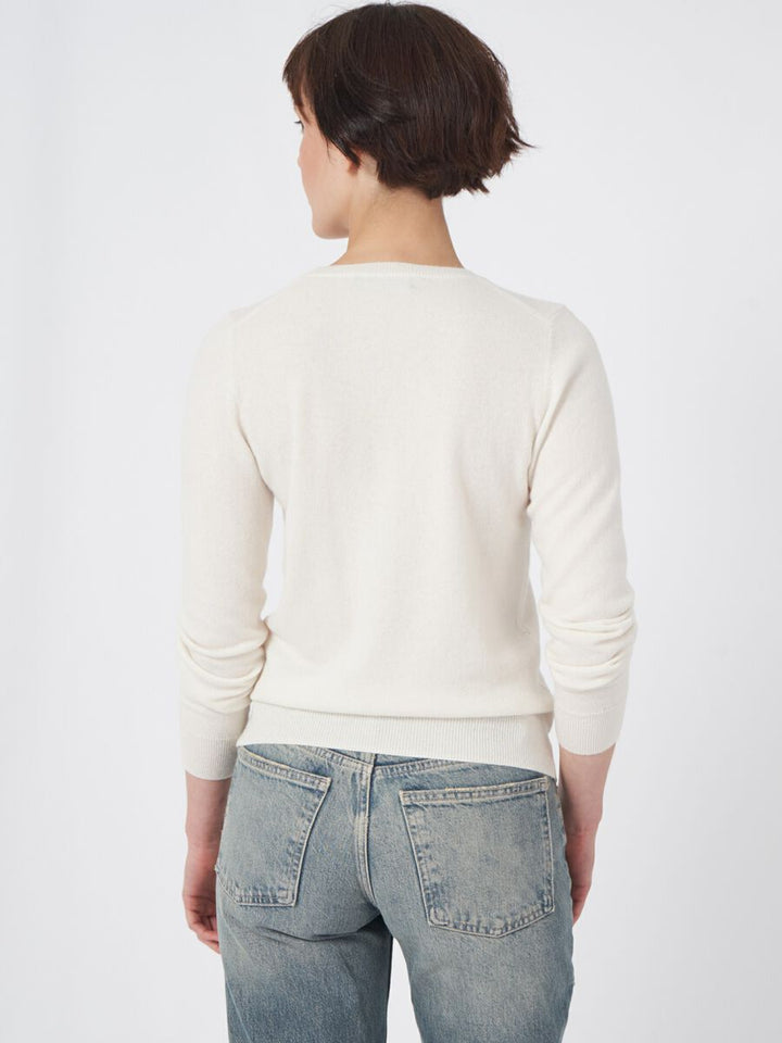 EVERYDAY ROUND NECK CASHMERE SWEATER (CREAM) - REPEAT