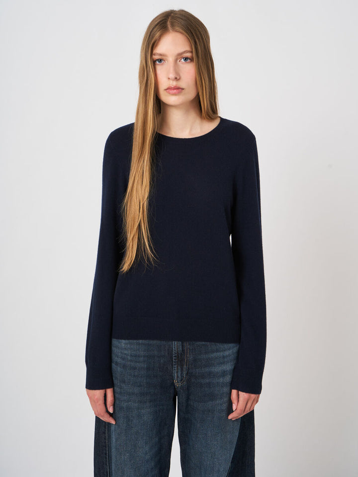 EVERYDAY ROUND NECK CASHMERE SWEATER (NAVY) - REPEAT