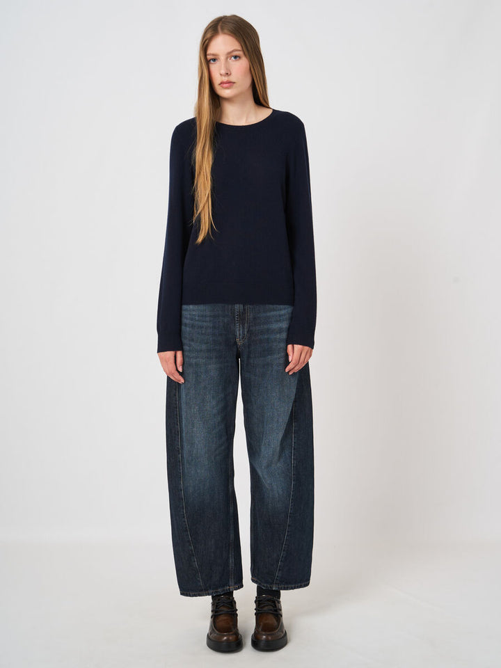 EVERYDAY ROUND NECK CASHMERE SWEATER (NAVY) - REPEAT