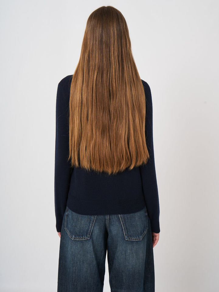 EVERYDAY ROUND NECK CASHMERE SWEATER (NAVY) - REPEAT