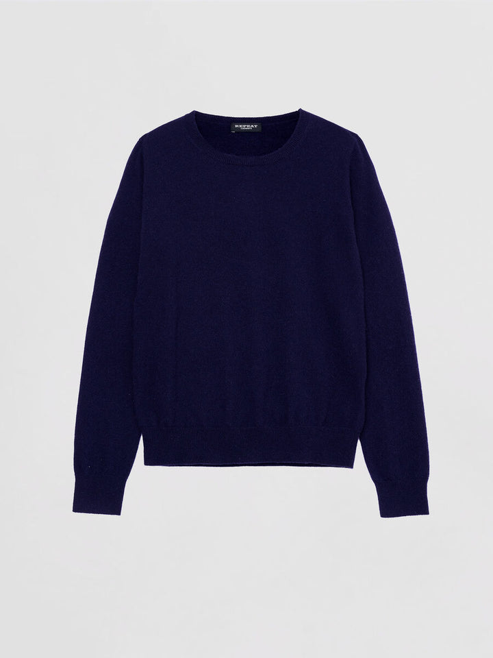 EVERYDAY ROUND NECK CASHMERE SWEATER (NAVY) - REPEAT