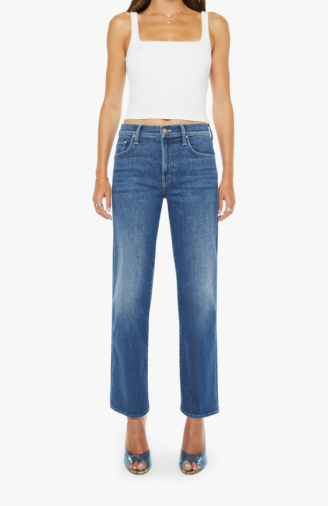 THE MID RISE RAMBLER ZIP ANKLE (CATCH MY DRIFT) - MOTHER
