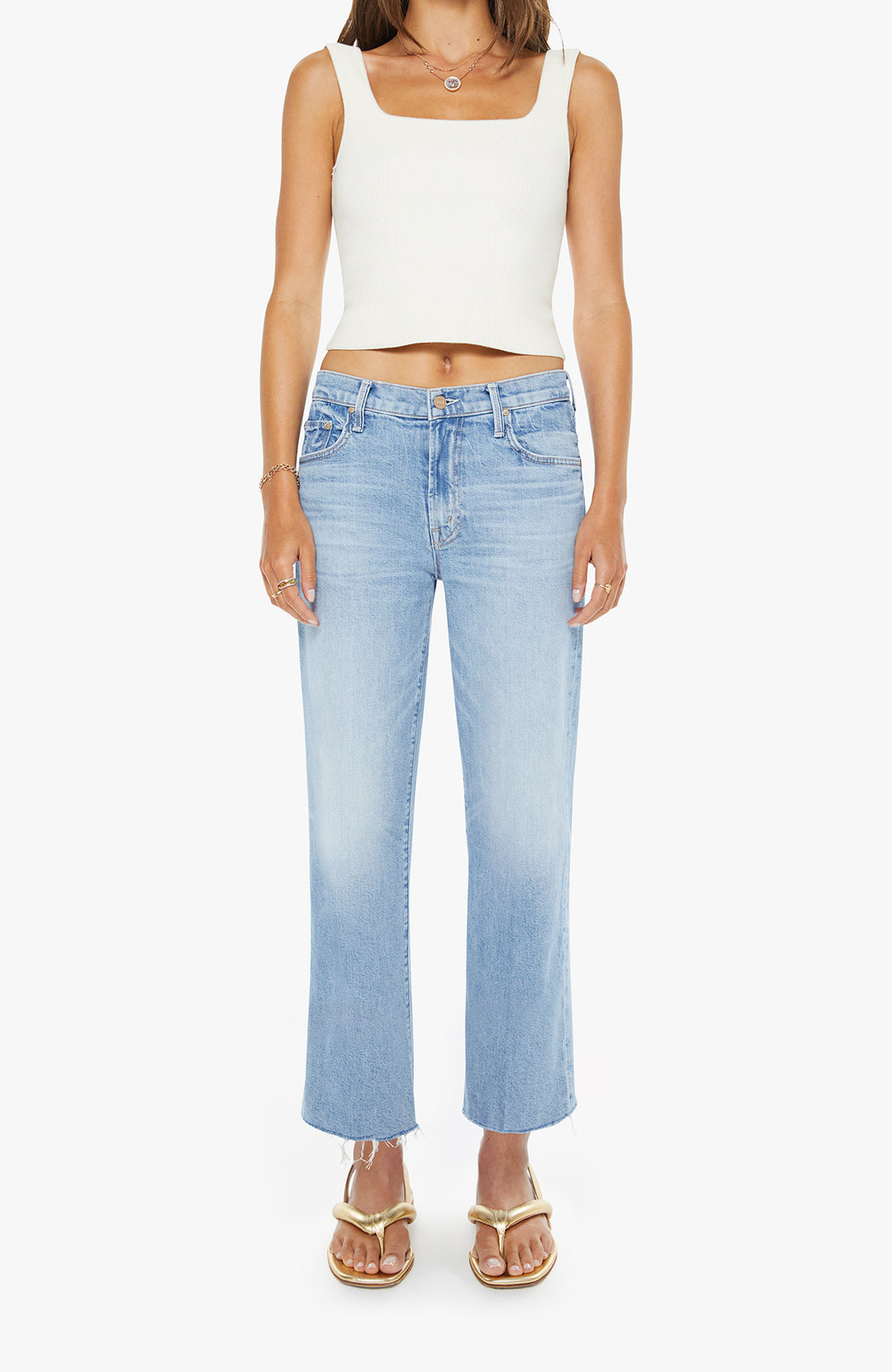 THE MID RISE RAMBLER ZIP ANKLE FRAY (COMEBACK KID) - MOTHER