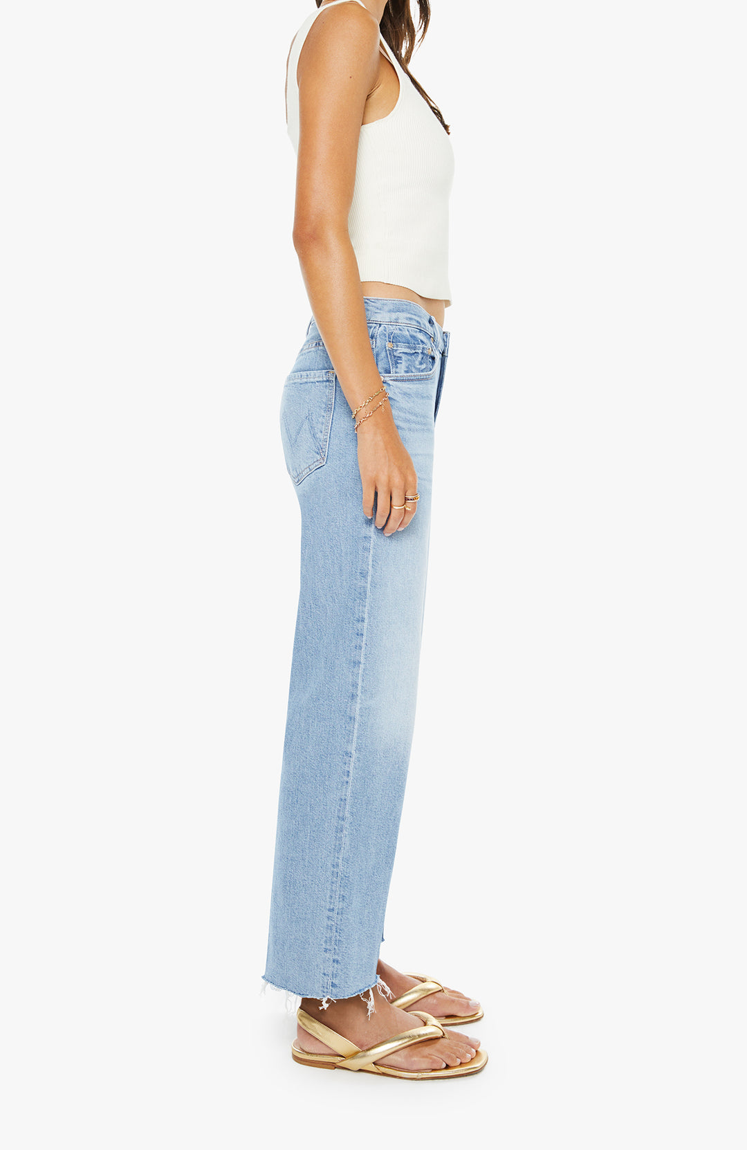 THE MID RISE RAMBLER ZIP ANKLE FRAY (COMEBACK KID) - MOTHER