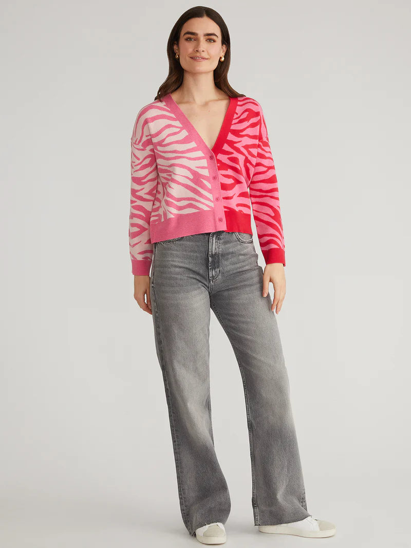 NICOLE ZEBRA PRINT CARDIGAN - 525 AMERICA