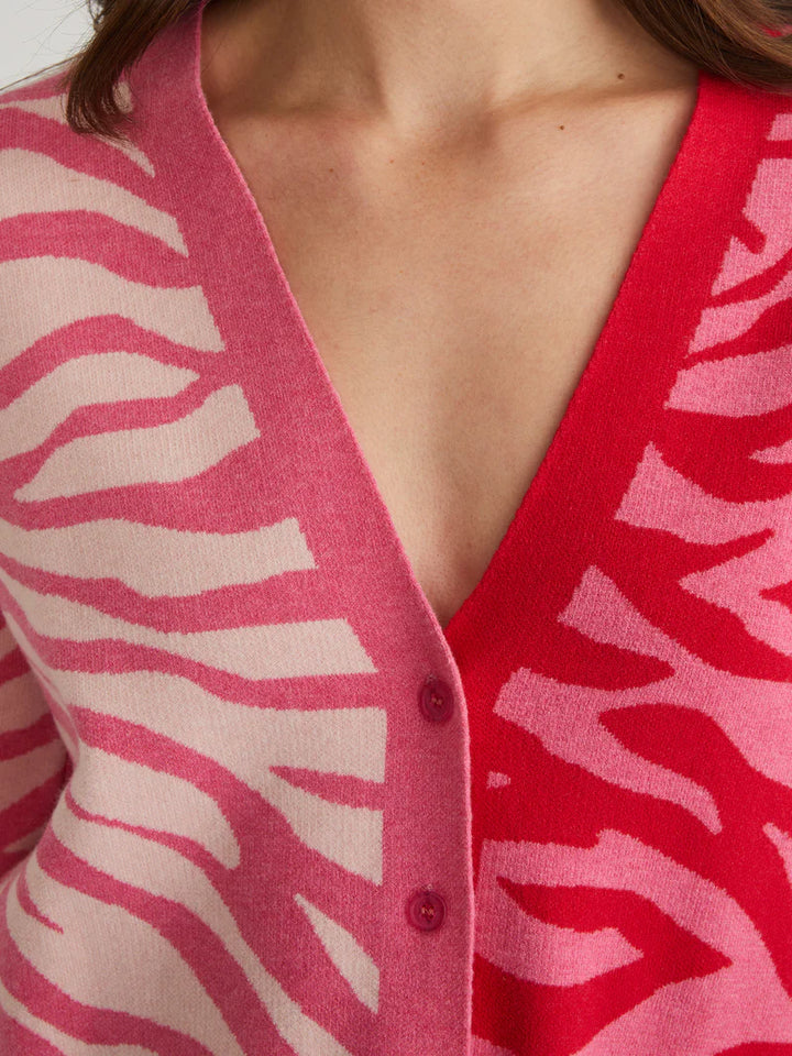 NICOLE ZEBRA PRINT CARDIGAN - 525 AMERICA