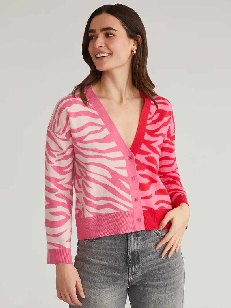 NICOLE ZEBRA PRINT CARDIGAN - 525 AMERICA