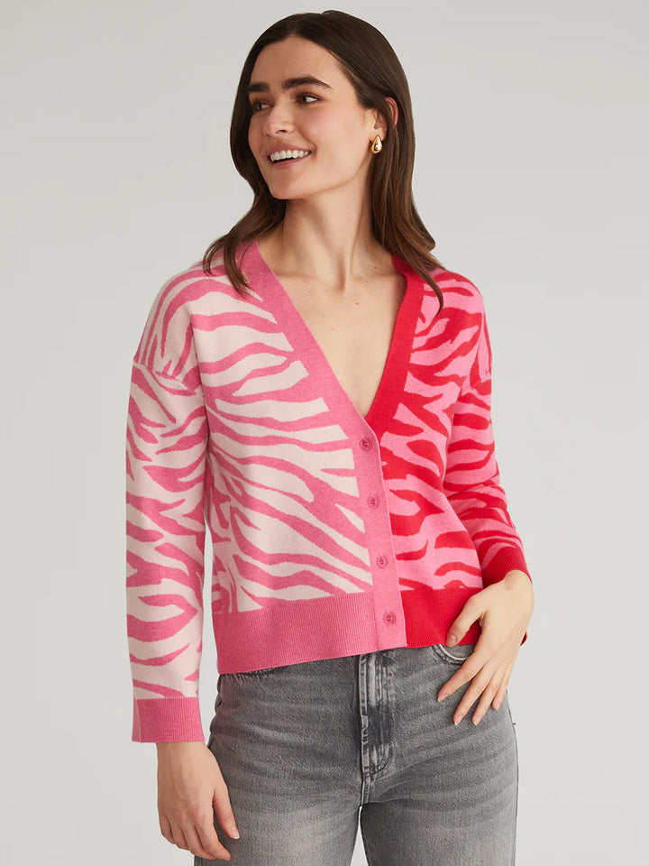 NICOLE ZEBRA PRINT CARDIGAN - 525 AMERICA