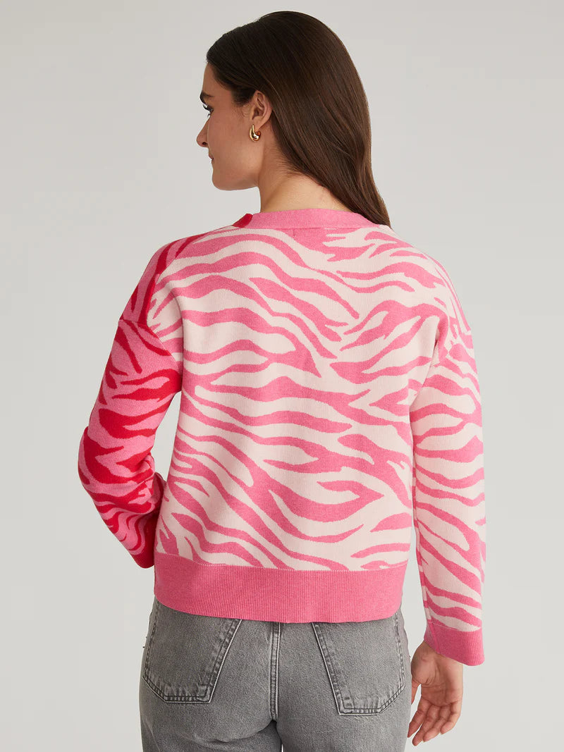 NICOLE ZEBRA PRINT CARDIGAN - 525 AMERICA