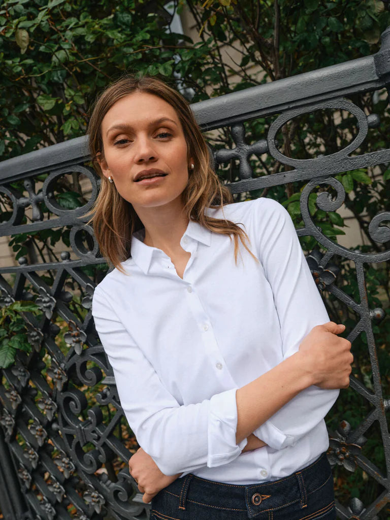 TINA JERSEY SHIRT (WHITE) - MOS MOSH