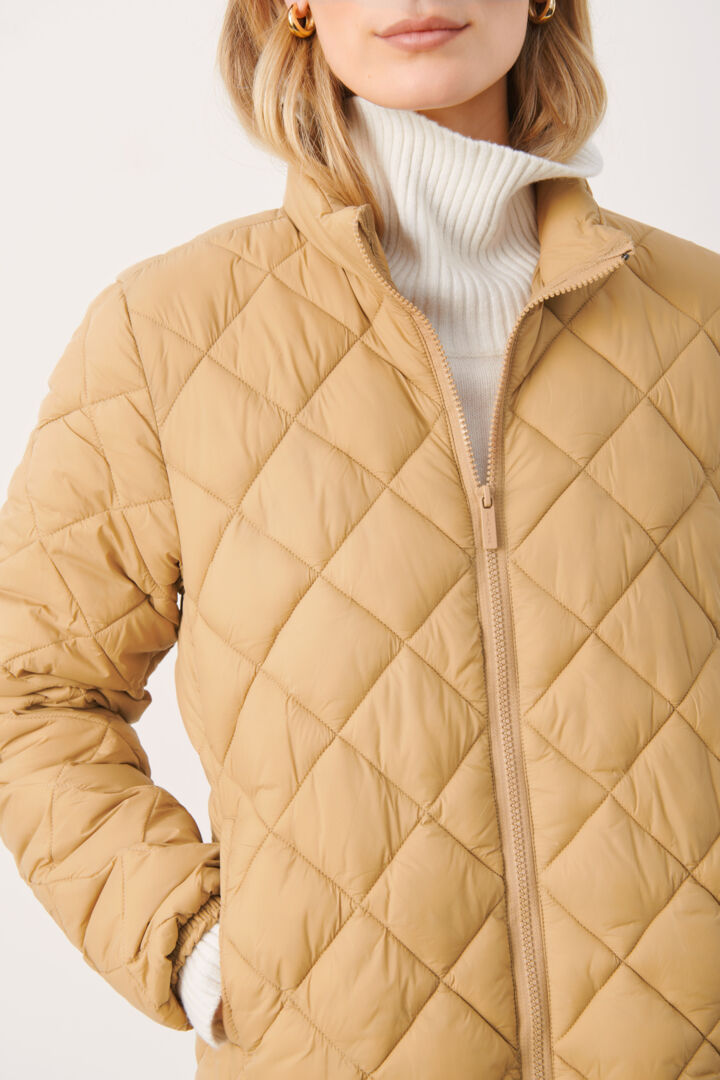 OLIA QUILTED ZIP-UP COAT (ICED COFFEE) - PART TWO