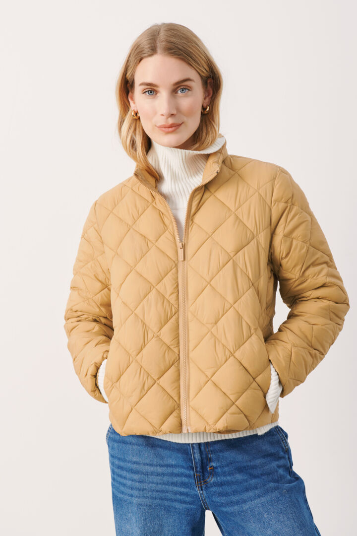 OLIA QUILTED ZIP-UP COAT (ICED COFFEE) - PART TWO