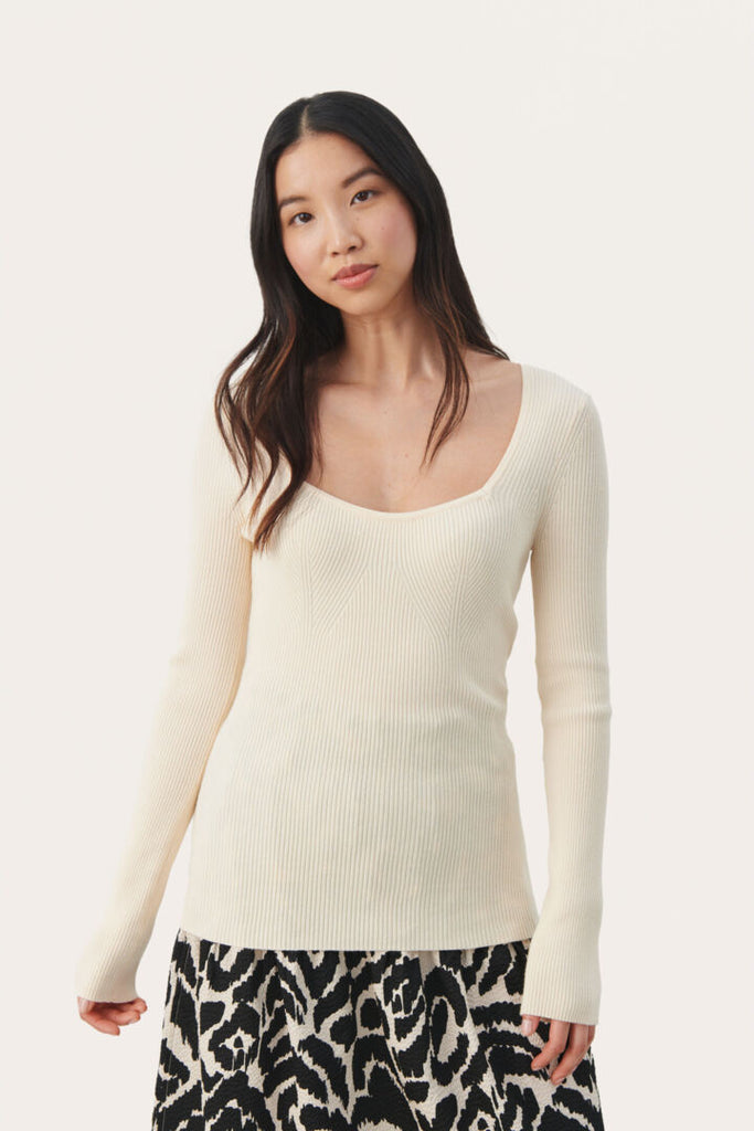 CAYLEE RIBBED TOP (WHITECAP GREY) - PART TWO