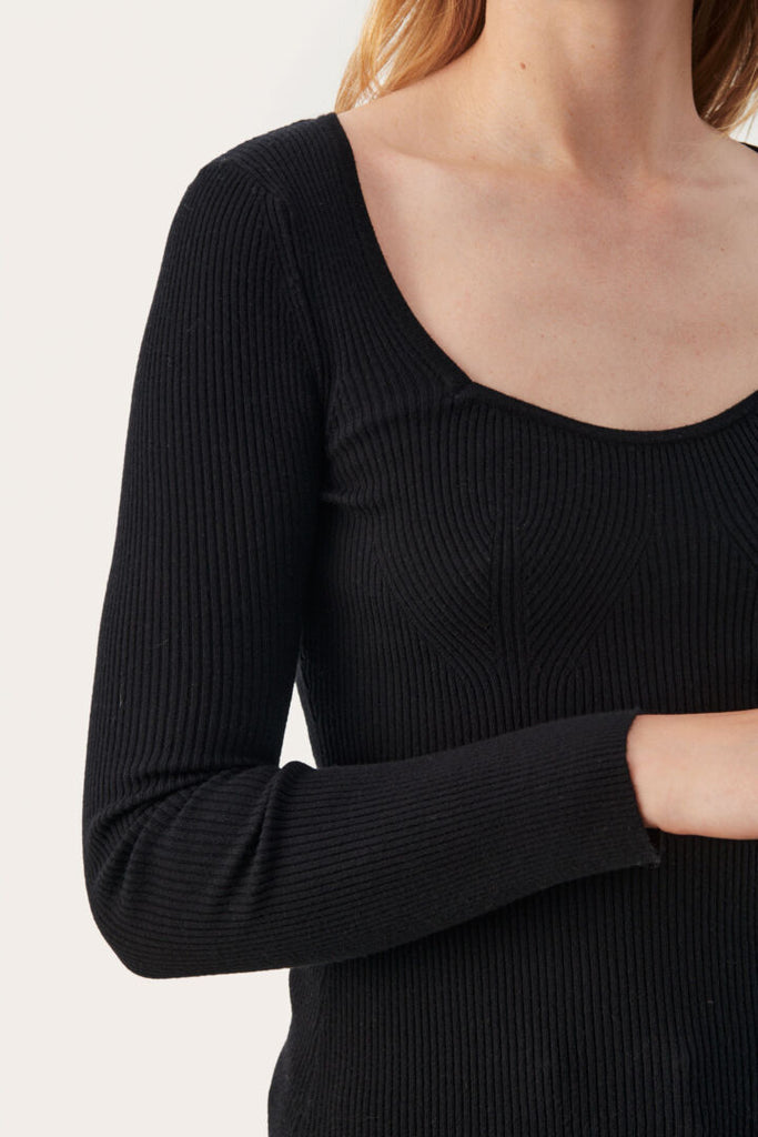 CAYLEE RIBBED TOP (BLACK) - PART TWO