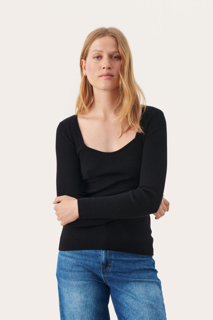 CAYLEE RIBBED TOP (BLACK) - PART TWO