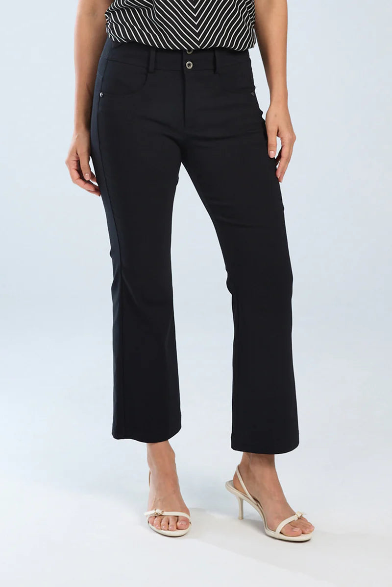 CROP FLARE JEAN (BLACK) - BRENDA BEDDOME