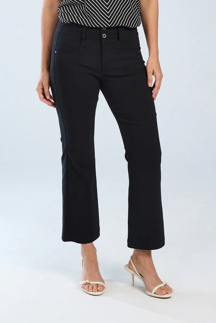CROP FLARE JEAN (BLACK) - BRENDA BEDDOME