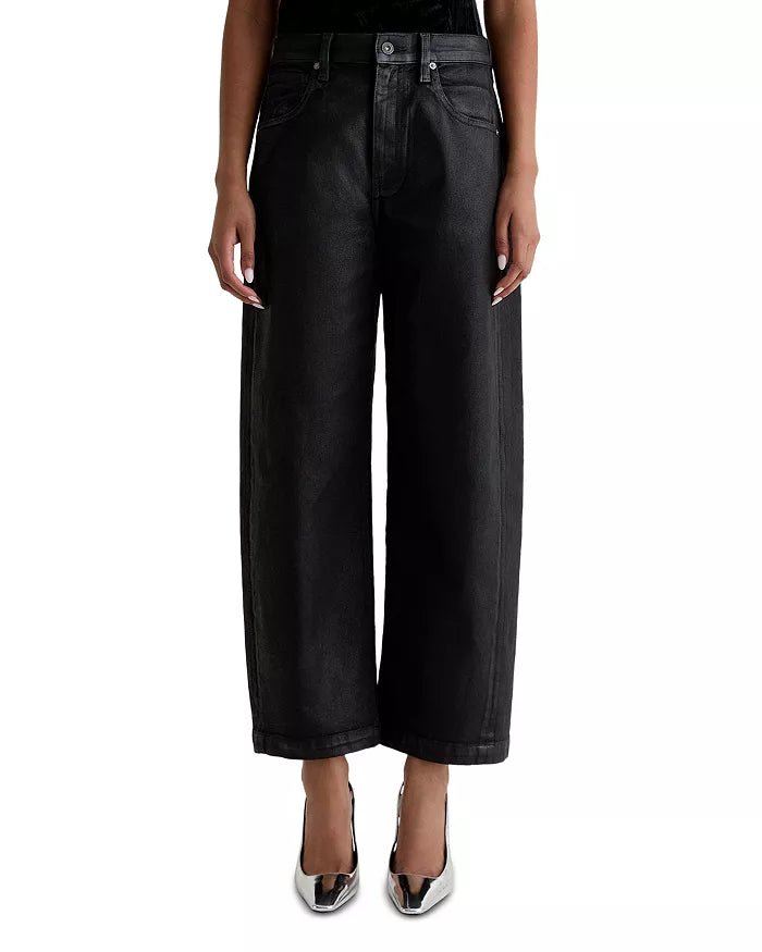 HATTIE CROP (LEATHERETTE BLACK) - A.G. DENIM