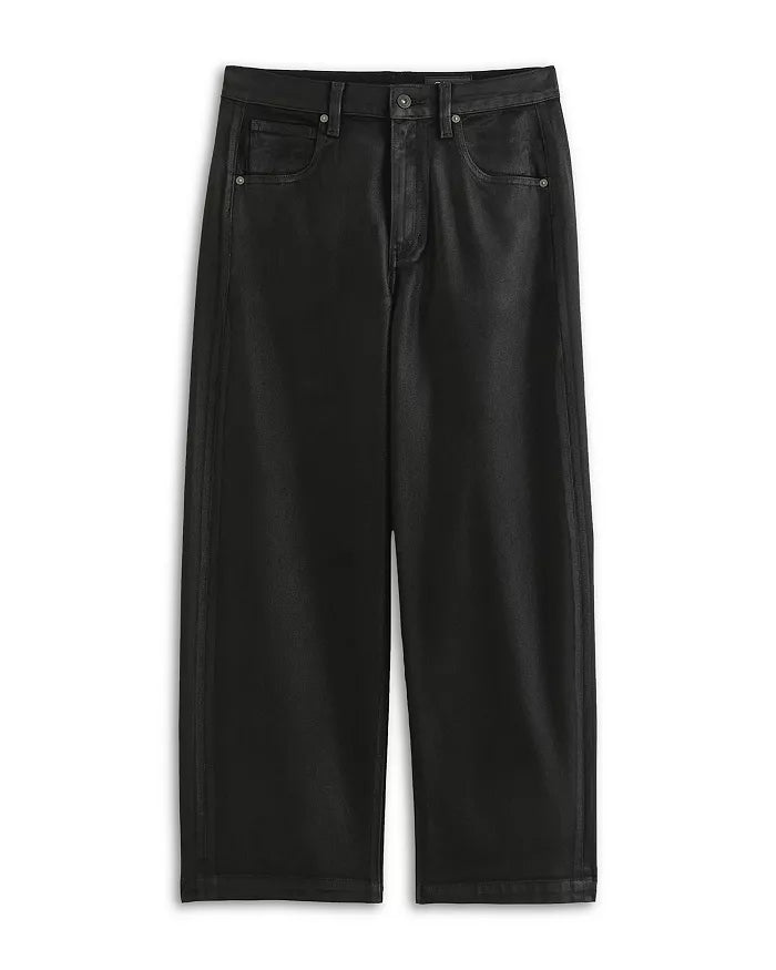 HATTIE CROP (LEATHERETTE BLACK) - A.G. DENIM