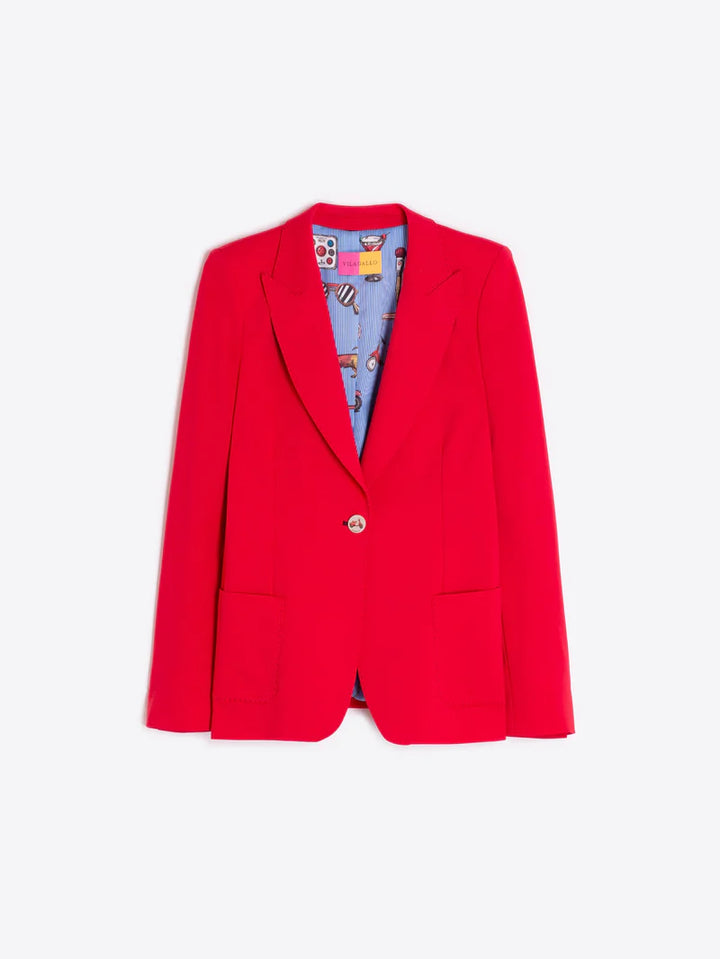 HILLARY CLASSIC LAPEL BLAZER (RED) - VILAGALLO