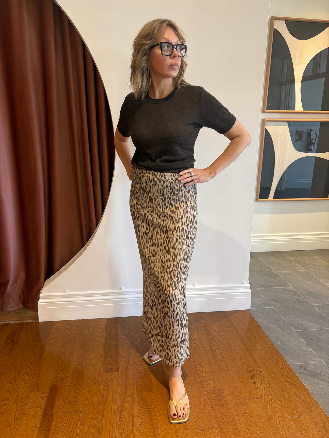 PRINTED CHIFFON SLIP SKIRT (ANIMAL PRINT) - IRIS SETLAKWE
