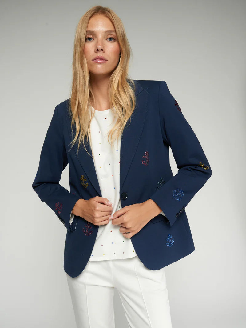 HEATHER STRASS BLAZER W/ RHINESTONE ANCHORS - VILAGALLO