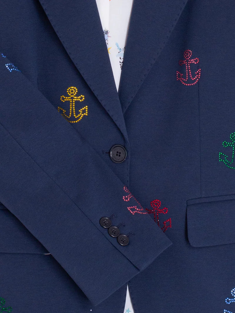 HEATHER STRASS BLAZER W/ RHINESTONE ANCHORS - VILAGALLO