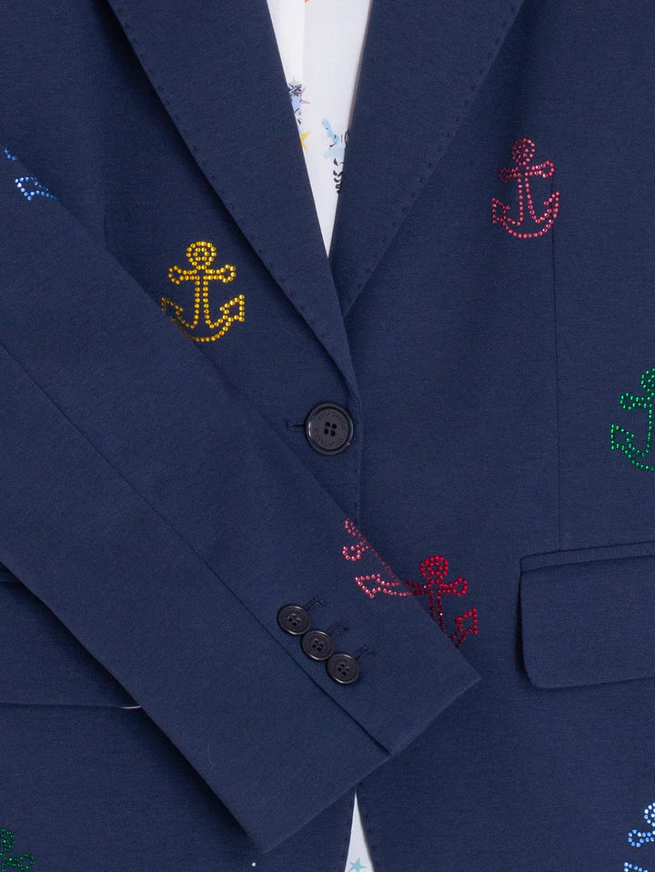 HEATHER STRASS BLAZER W/ RHINESTONE ANCHORS - VILAGALLO