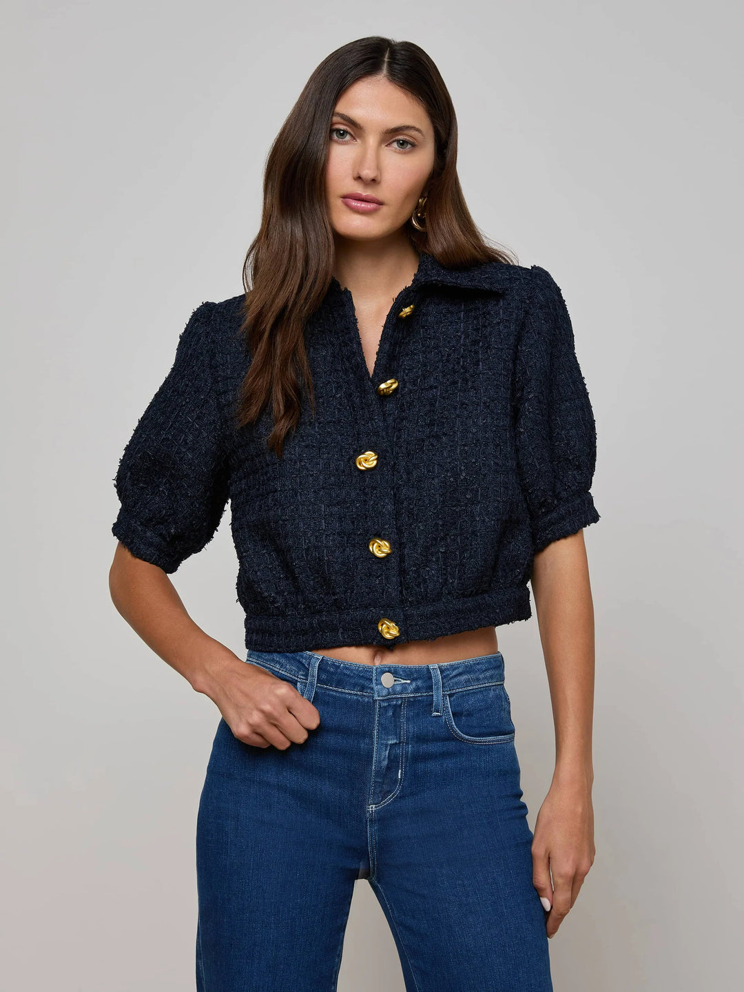 COVE CROPPED SHORT SLEEVE JACKET - L'AGENCE