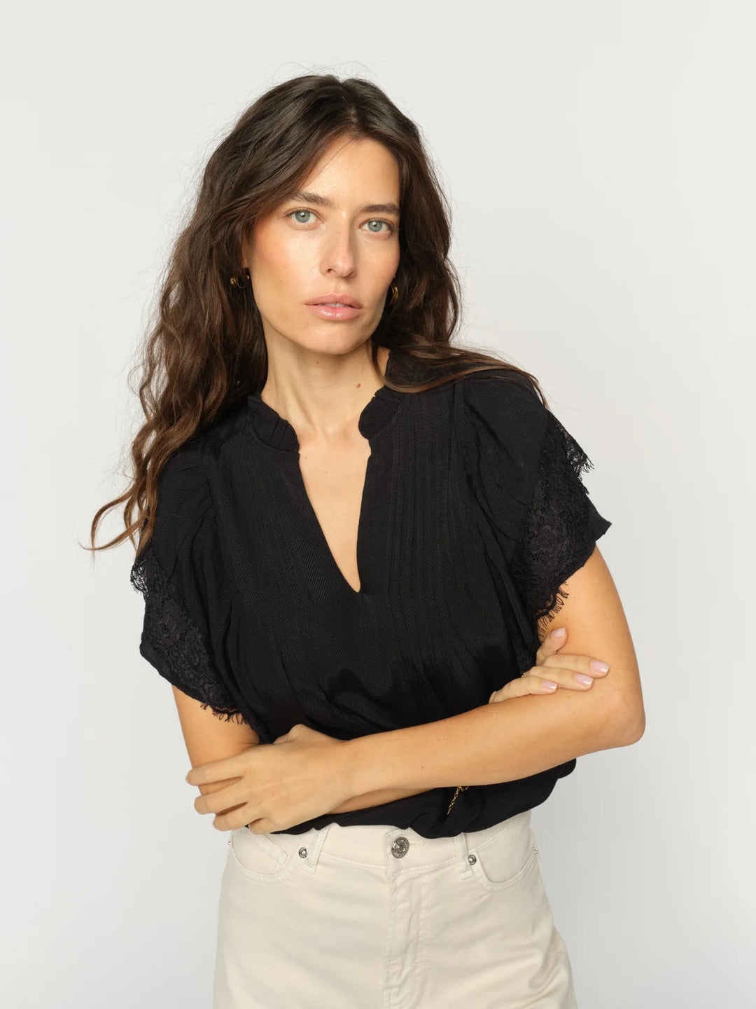 WEA FLOWISH BLOUSE (BLACK) - MOS MOSH