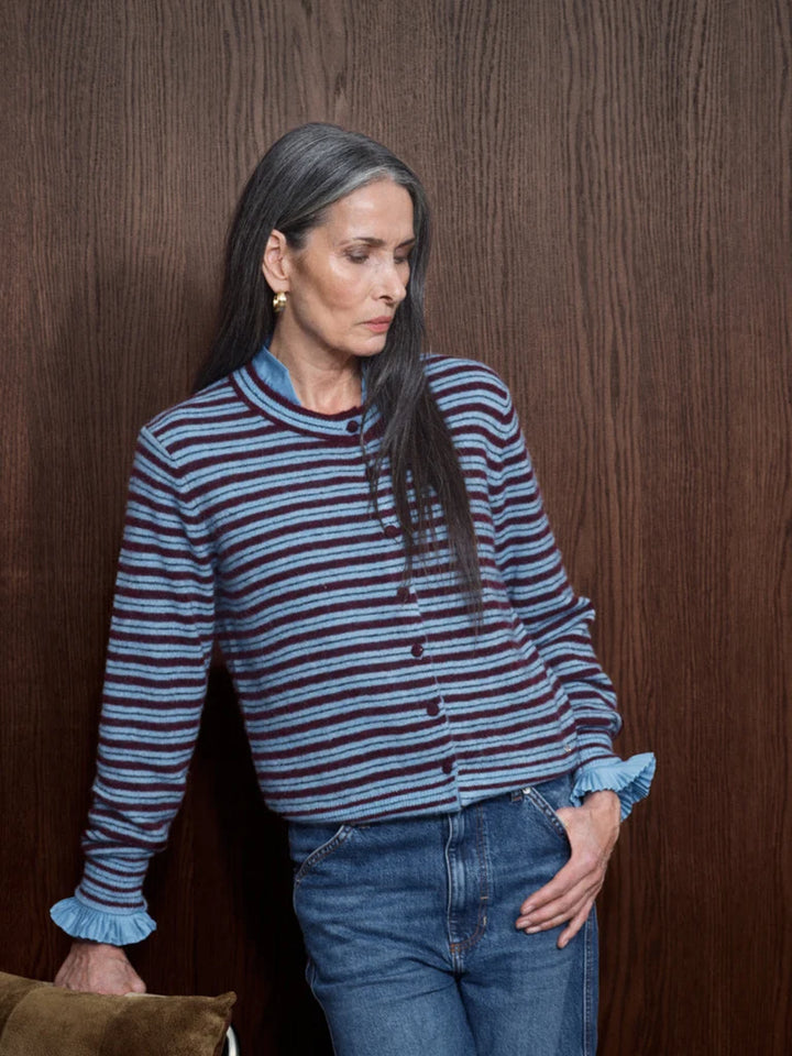 MILVI STRIPE CARDIGAN (PORT ROYALE) - MOS MOSH