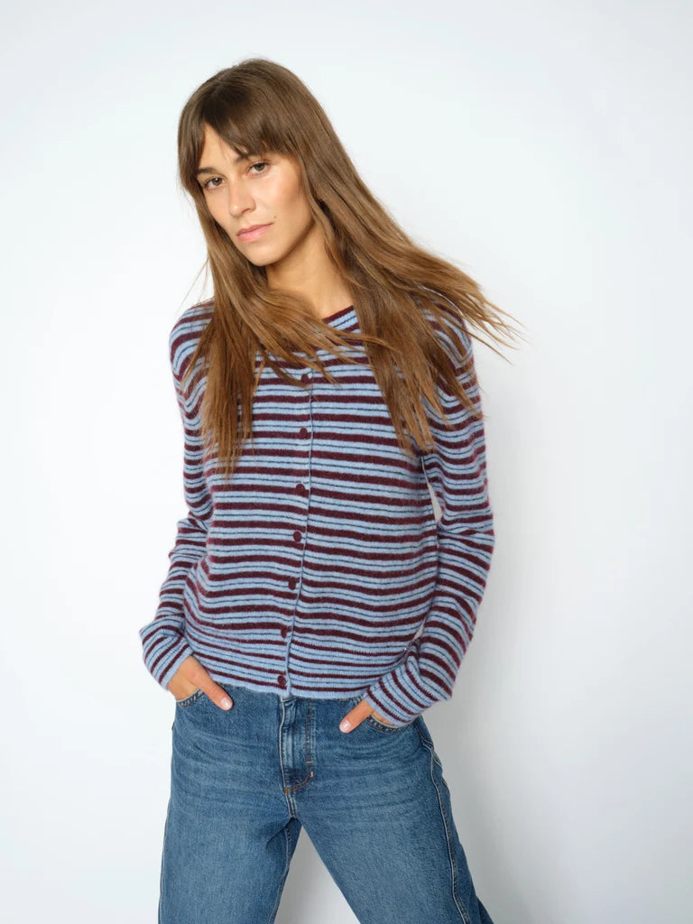 MILVI STRIPE CARDIGAN (PORT ROYALE) - MOS MOSH