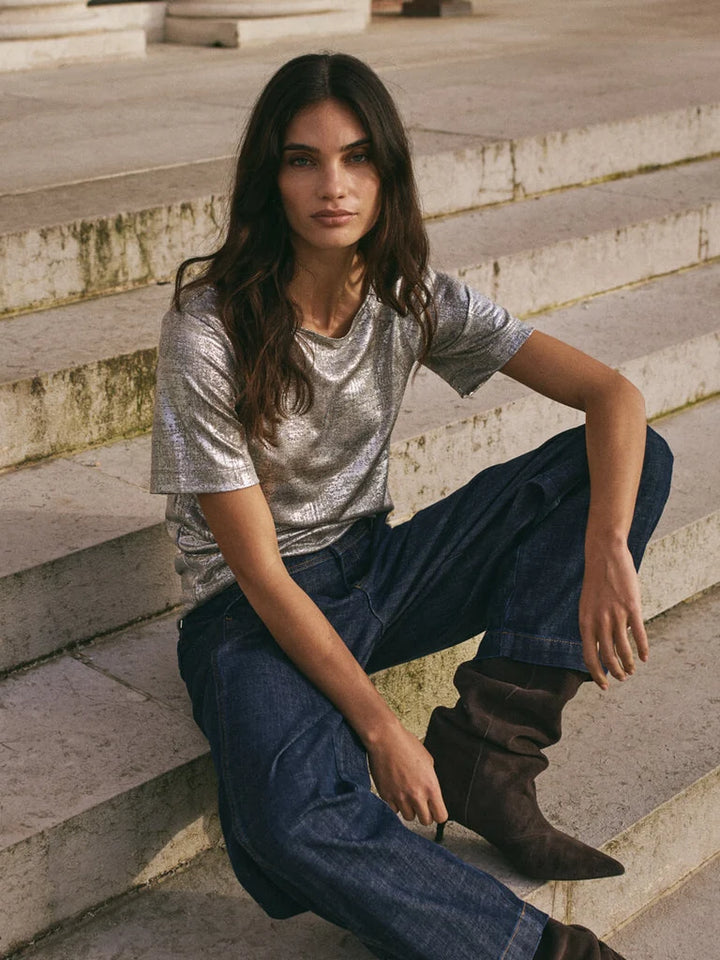 NIVA METALLIC TEE (SILVER) - MOS MOSH