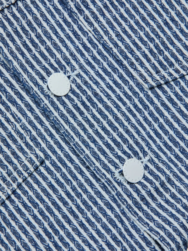 NELLY CROP JACKET (VISTA BLUE STRIPE) - L'AGENCE