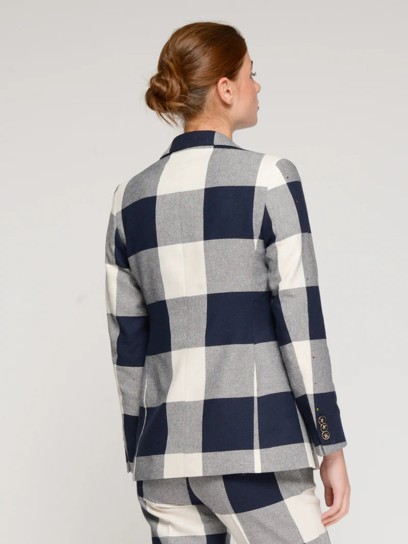 SOPHIA STRASS JACKET (NAVY PLAID) - VILAGALLO