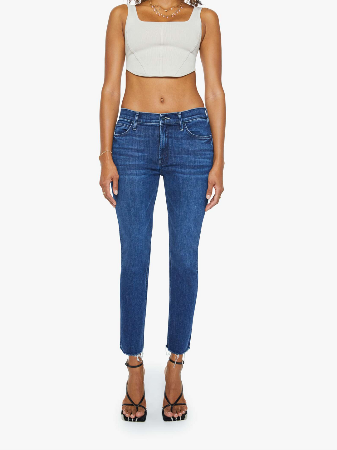 MID RISE DAZZLER ANKLE FRAY (FANCY MEETING YOU HERE) - MOTHER