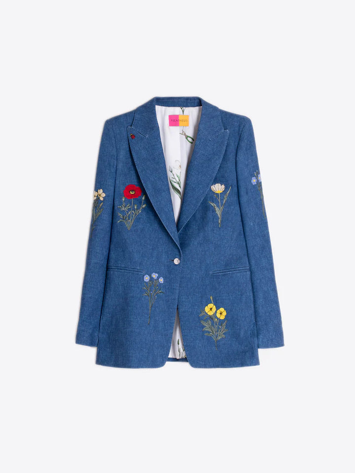 SOPHIA EMB JACKET (BLUE FLOWER) - VILAGALLO
