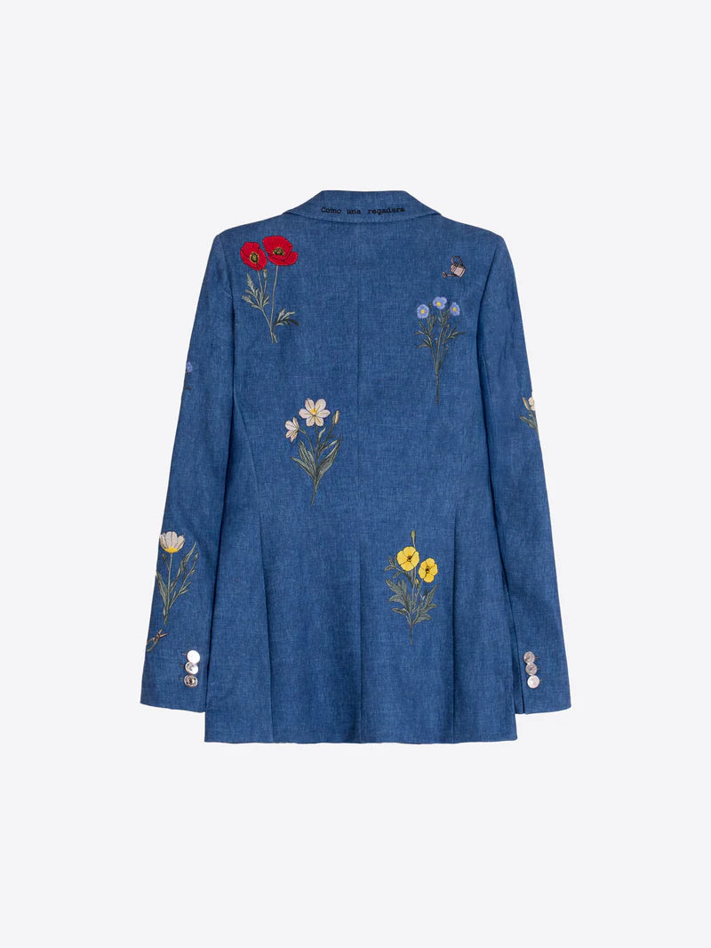 SOPHIA EMB JACKET (BLUE FLOWER) - VILAGALLO