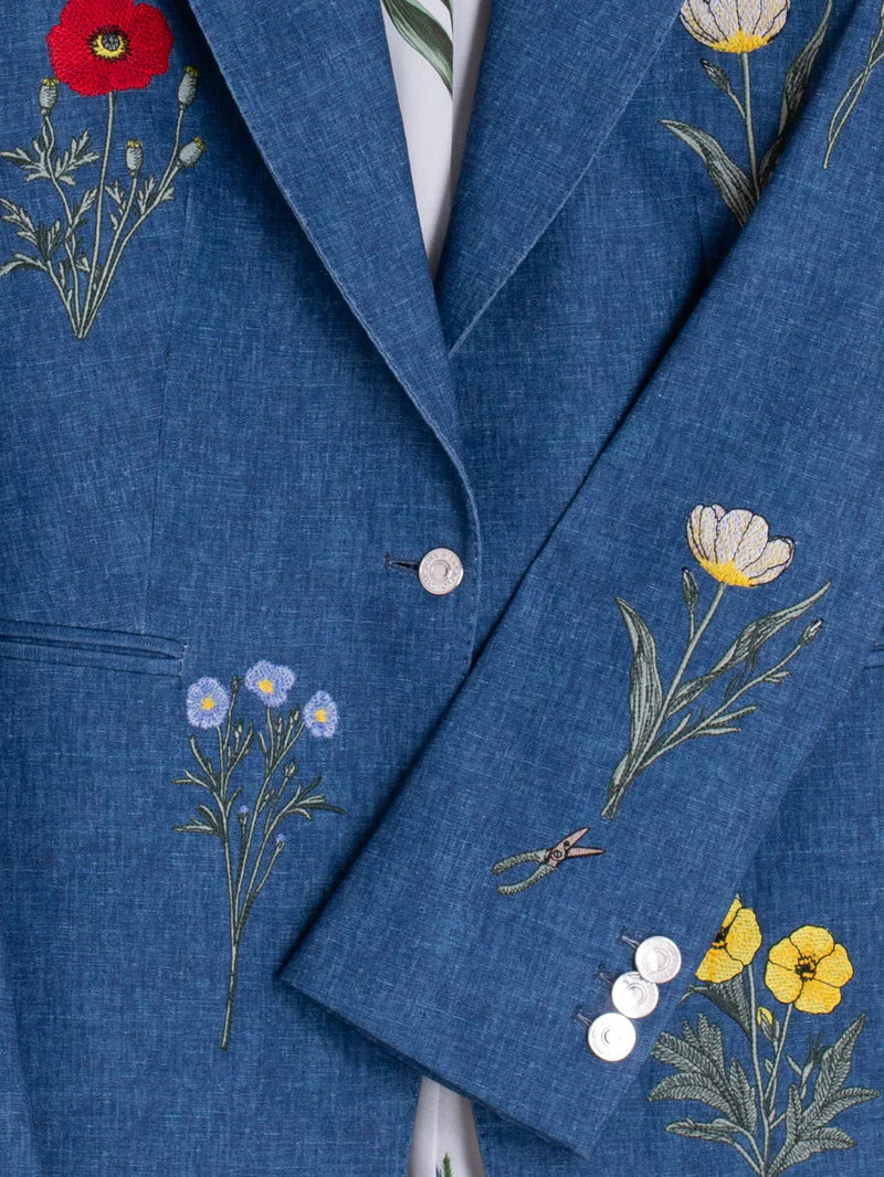 SOPHIA EMB JACKET (BLUE FLOWER) - VILAGALLO