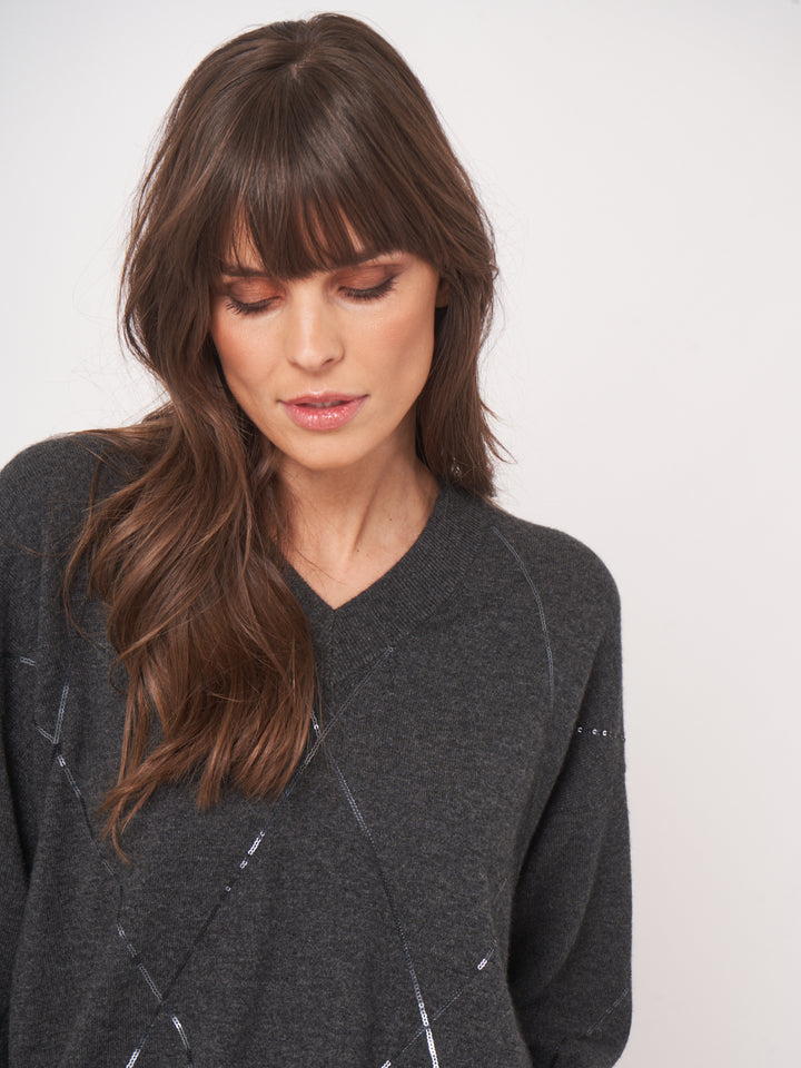 SEQUIN CASHMERE KNITTED PULLOVER - REPEAT