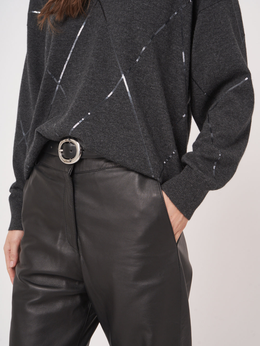 SEQUIN CASHMERE KNITTED PULLOVER - REPEAT