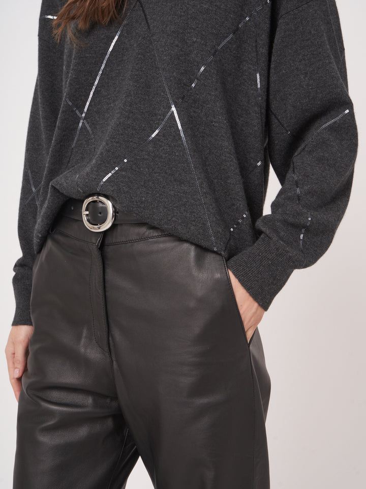 SEQUIN CASHMERE KNITTED PULLOVER - REPEAT