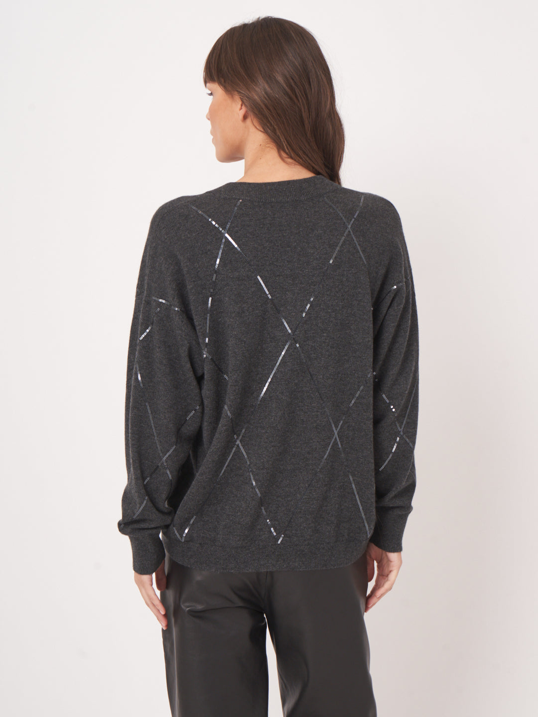 SEQUIN CASHMERE KNITTED PULLOVER - REPEAT